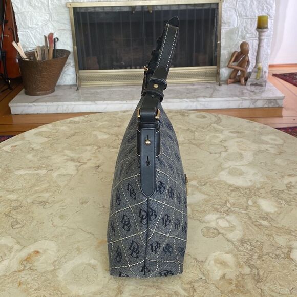 Dooney & Bourke Monogram Canvas & Leather Hobo Bag - Picture 6 of 13